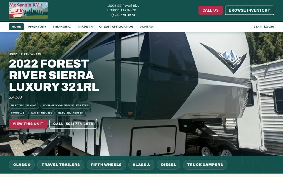 McKenzie RV's home page